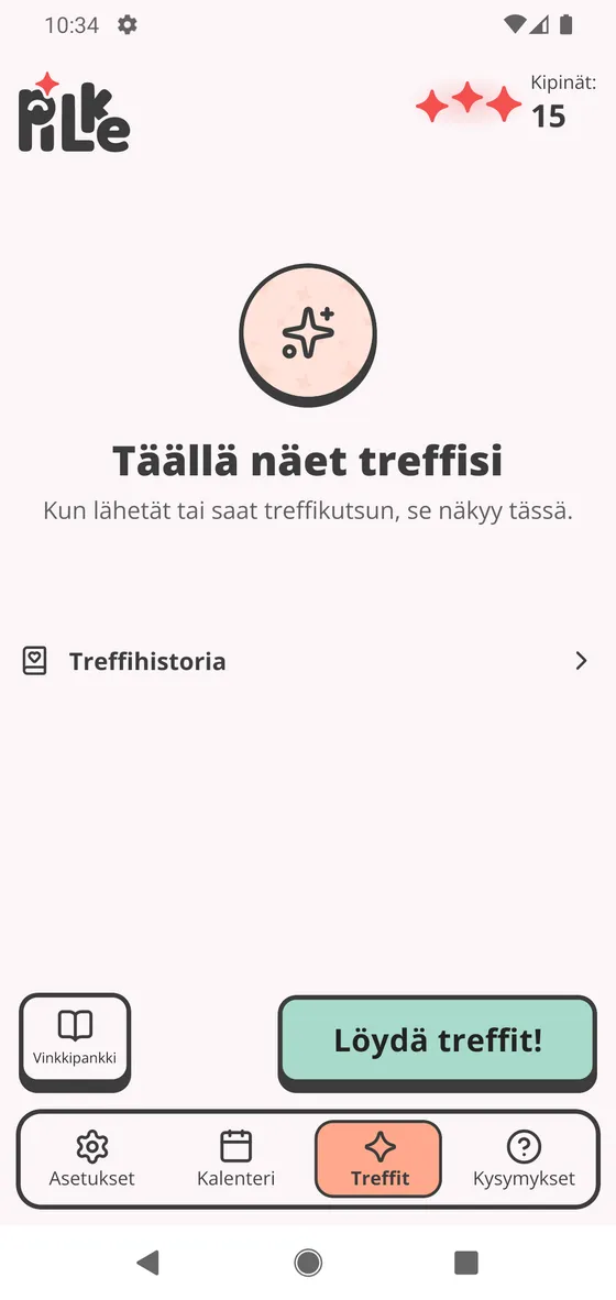Treffit-sivun alaosa ja Treffihistoria-rivi