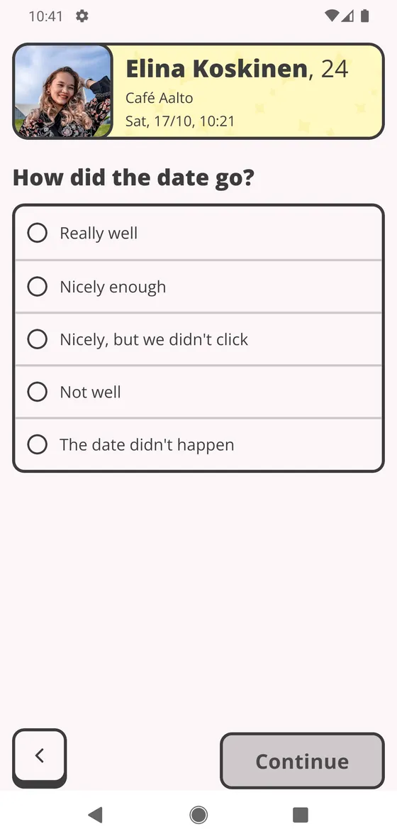 Date feedback: your date, when it was, and the first question